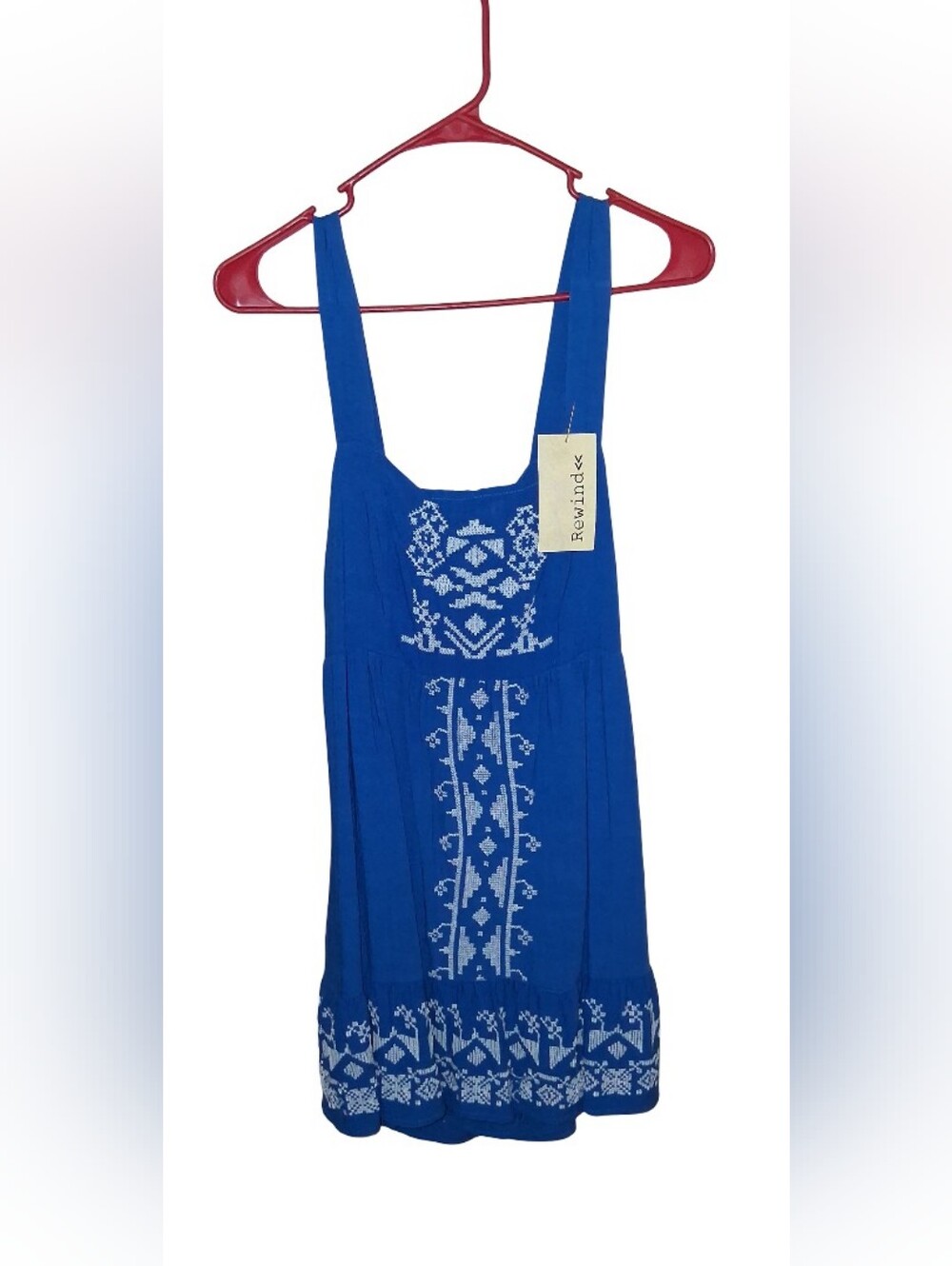 Clothes: Womens Size Large Rewind Sun Dress NWT - blue & white